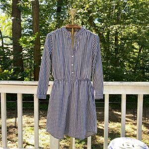Charles Henry Black White Gingham Check Button Up Dress